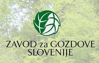zavod za gozdove Slovenije - logo z ozadjem iz dreves